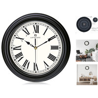 Wanduhr Analog 30 Cm Lautlos Schwarz-RöMische Zahlen FüR KüChe Schlafzimmer