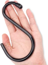 12 Pack Heavy Duty S Hooks, 5.5 inch Large S Hooks, S Hook Hanger with Rubber Co
