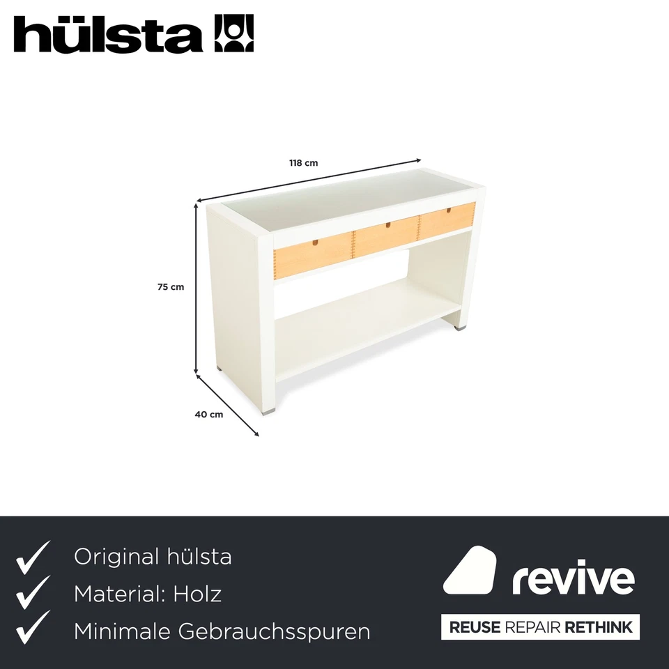Hülsta Holz Sideboard Weiß Braun - Bild 2 von 4