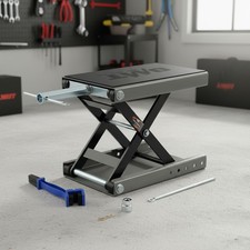 Heavy-duty Motorcycle Lift Jack With Wide Deck T-handle For Stability Heavy-duty Motorcycle Lift Jack With Wide Deck T-handle For Stability