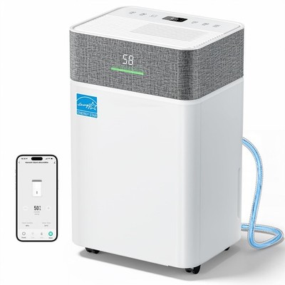 50 Pint dehumidifier for basement with drain hose, Energy Star | 3500 Sq.Ft, Sma