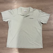 Columbia Men s Large Green Polo Shirt Active Fit Short Sleeve Golf Performance