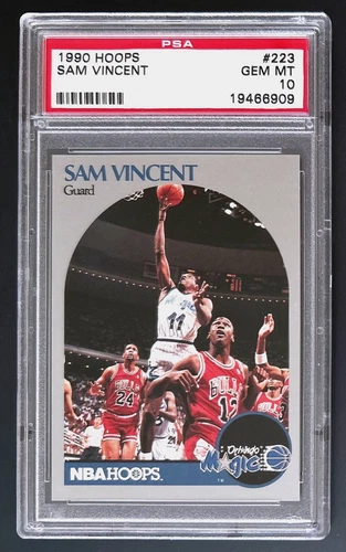 Sam Vincent 1990 Hoops With Michael Jordan Wearing Jersey #12 Card #223 PSA 10