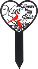 Memorial Grave Markers for Mom,Cardinals Metal Grave Decorations for Cemetery,Bu