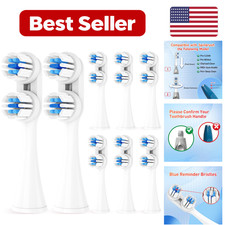 Replacement Toothbrush Heads - 8 Pack White Battery Powered for Spinbrush