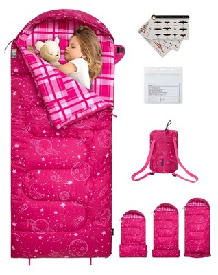 Kids Camping Sleeping Bag - KingCamp 45Â°F Lightweight Waterproof Youth