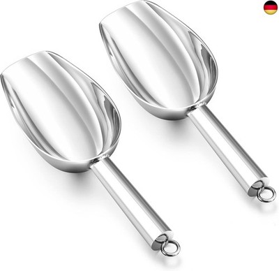 Herogo Mehlschaufel, Edelstahl Eisschaufel 2er-Set, kleine Abwiegeschaufel für 