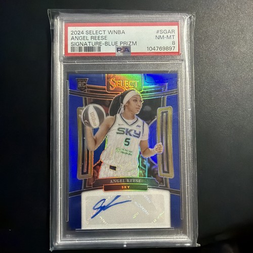 2024 Panini Select WNBA Signatures Angel Reese Auto Blue Rookie RC /49 PSA 8