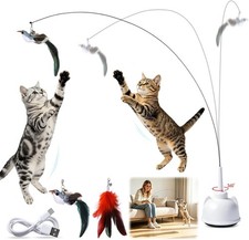 Interactive Cat Toys for Indoor Cats Toy Wand 360 Flying Bird Cat Toy 2 Speed