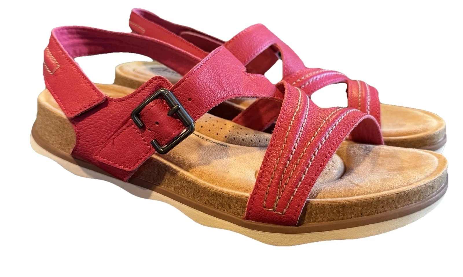 CLARKS Clark’s Collection Brynn Step sandalo bellissimo rosa fucsia taglia 11 nuovo con scatola?