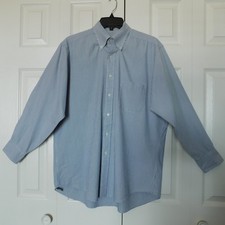 IZOD 80  s 2 Ply- Pinpoint Blue Pin Stripe Button Down Locker Loop Mens 16  32/33