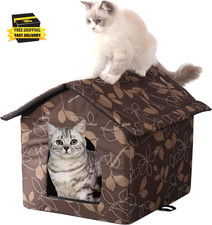 Cat Houses for Outdoor Cats, Weatherproof Outdoor House for Feral Cats, Warm Sta