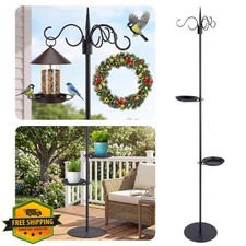 Otoolling Upgraded 75.9" Shepherd Hook Bird Feeder Plant Stand 3 Hooks