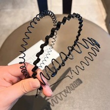 3 PCS Metal Hair Headband Wave Style Hoop Band Comb Sports Hairband Men Women