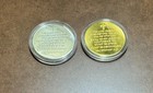 SET OF 2 CHRISTIAN TREE OF LIFE MEDALS SILVER AND GOLD COLORED MEDALLION COINS — photo 3