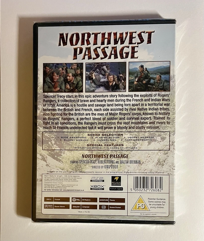 Northwest Passage DVD Spencer Tracy, Robert Young, All Region, NEW & SEALED - Image 2 of 2