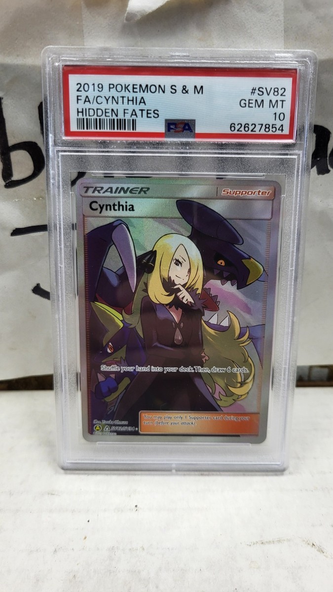 2019 CYNTHIA FULL ART TRAINER HIDDEN FATES POKEMON TCG PSA 10 GEM