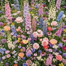 300 Cottage Garden Wildflower Mix Seeds for Planting - Premium