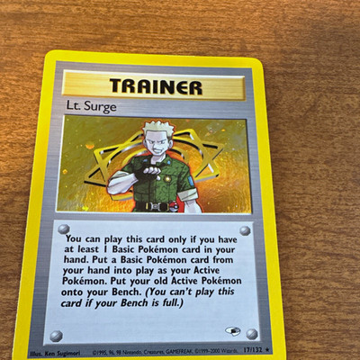 Pokémon TCG WOTC Gym Heroes Lt. Surge 17/132 Holo Rare Unlimited English 2000