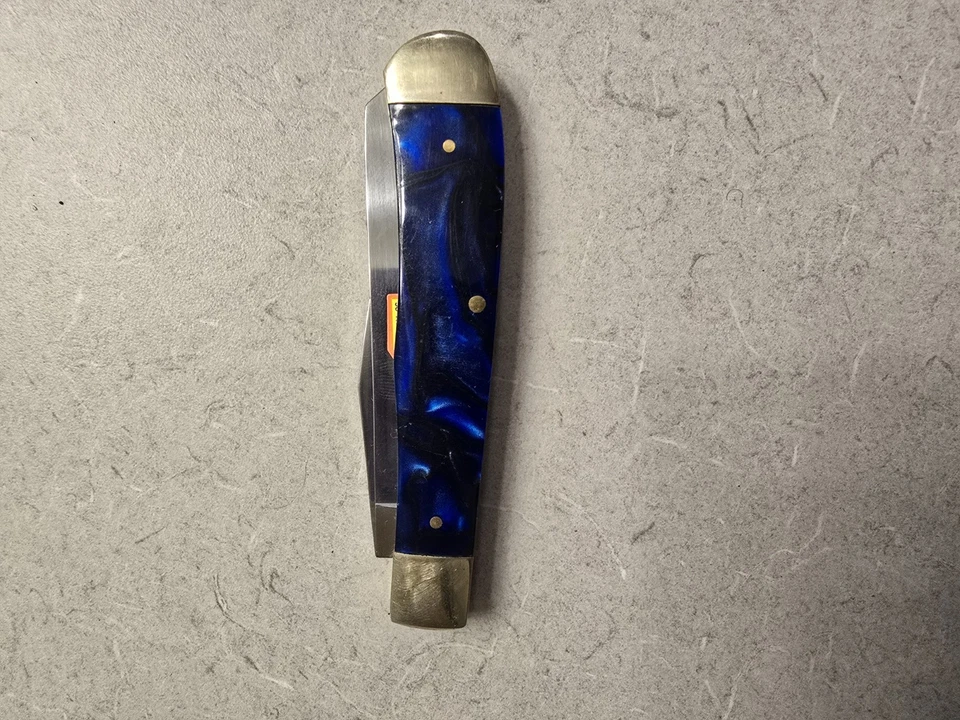 Navaja de Bolsillo Steel Warrior Trapper 4-1/4" Cerrada - Mango de Abulón Azul Foto 2 de 4