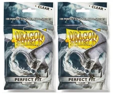 Dragon Shield 100 Standard Size Clear inner Perfect Fit Sleeves (2 Pack)