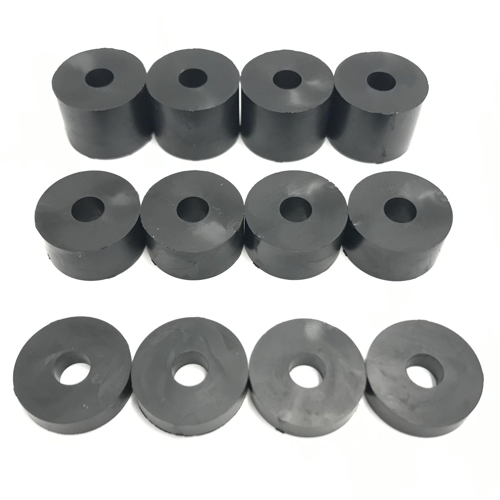 Hawkeng 6mm (M6) Medium Rubber Spacers Standoff Washers Shore A 69 (12 Black