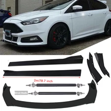 For Ford Focus Fiesta Front Bumper Lip Chin Spoiler Splitter Body Kit+Side Skirt