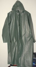 Vintage Geschweißt Stabil PVC Regenmantel Regenjacke Regen Mantel Jacke 50/M-L