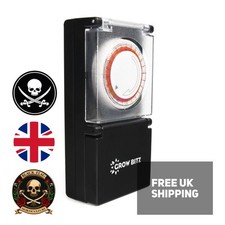 Grow Bitz HEAVY DUTY TIMER Plug in 24 Hour Time Switch Hydroponics UK Plug
