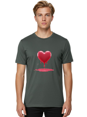 Melting-Heart-12 Mens Graphic Tee, 100% Cotton, Casual Summer Wear