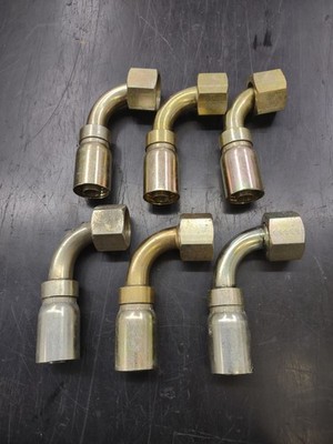 5/8'' Hose x -14 Female ORB 90° Hydraulic Hose Fitting Elbow HY10-14FORB - Qty 5