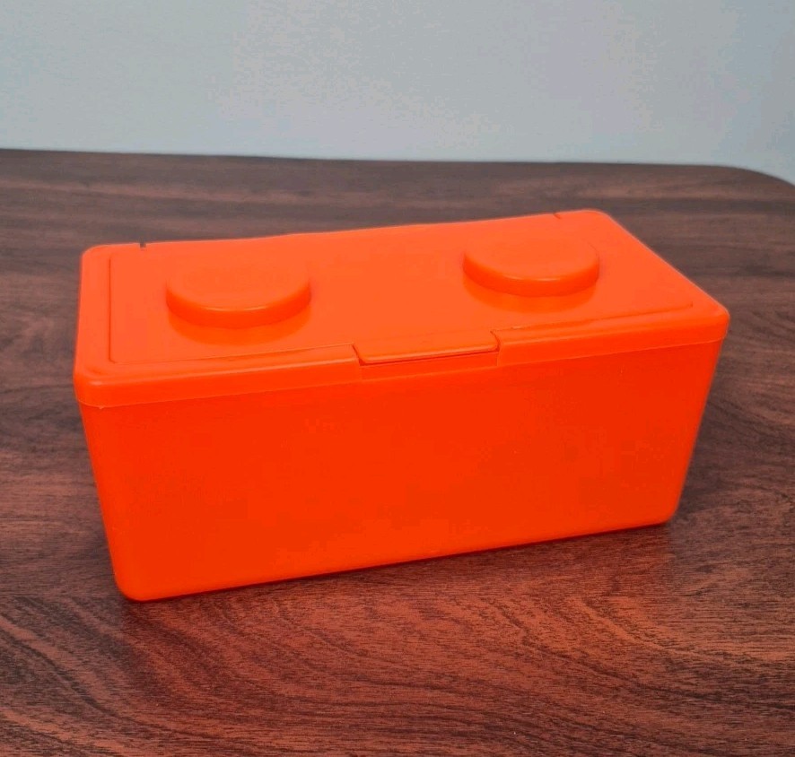 Vintage Chubs Stackables Baby Wipes Storage Container Orange Empty