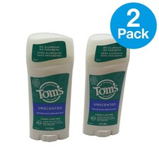 Tom  s of Maine Unscented Deodorant Stick 2.25 oz 2 Pack New