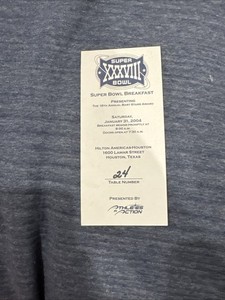 2004 Super Bowl Breakfast Table Card And Game Program 38 Bart Starr Award Brady