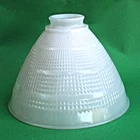 Antique White Milk Glass Lamp Shade Waffle Texture 2.25" Fitter 6" T. Corning #2