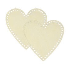 2Pcs Crochet Basket Base, 8 x 8" Basket Bottoms Heart Shape Wood Base