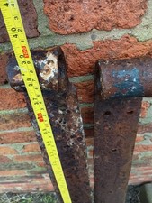 Vintage Pair 38" of  Antique wrought iron STRAP HINGES  Barn door hinge