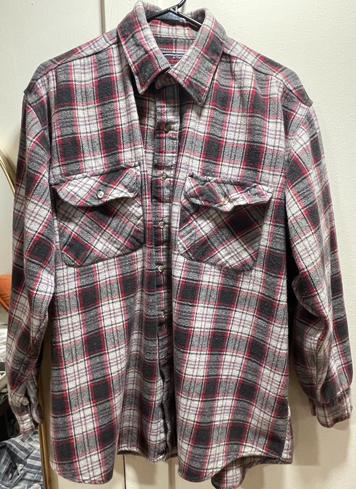 Vintage Williams Bay Western Shirt Mens XLL Heavy Flannel Plaid Long Sleeve NICE