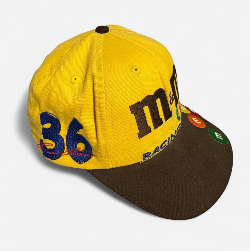 Vintage M&Ms Racing Team Hat #36 Sports Design Snapback Yellow Brown Embroidered - Image 2 of 4