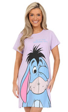Womens Disney Purple Eeyore weekend Cotton Nightdress