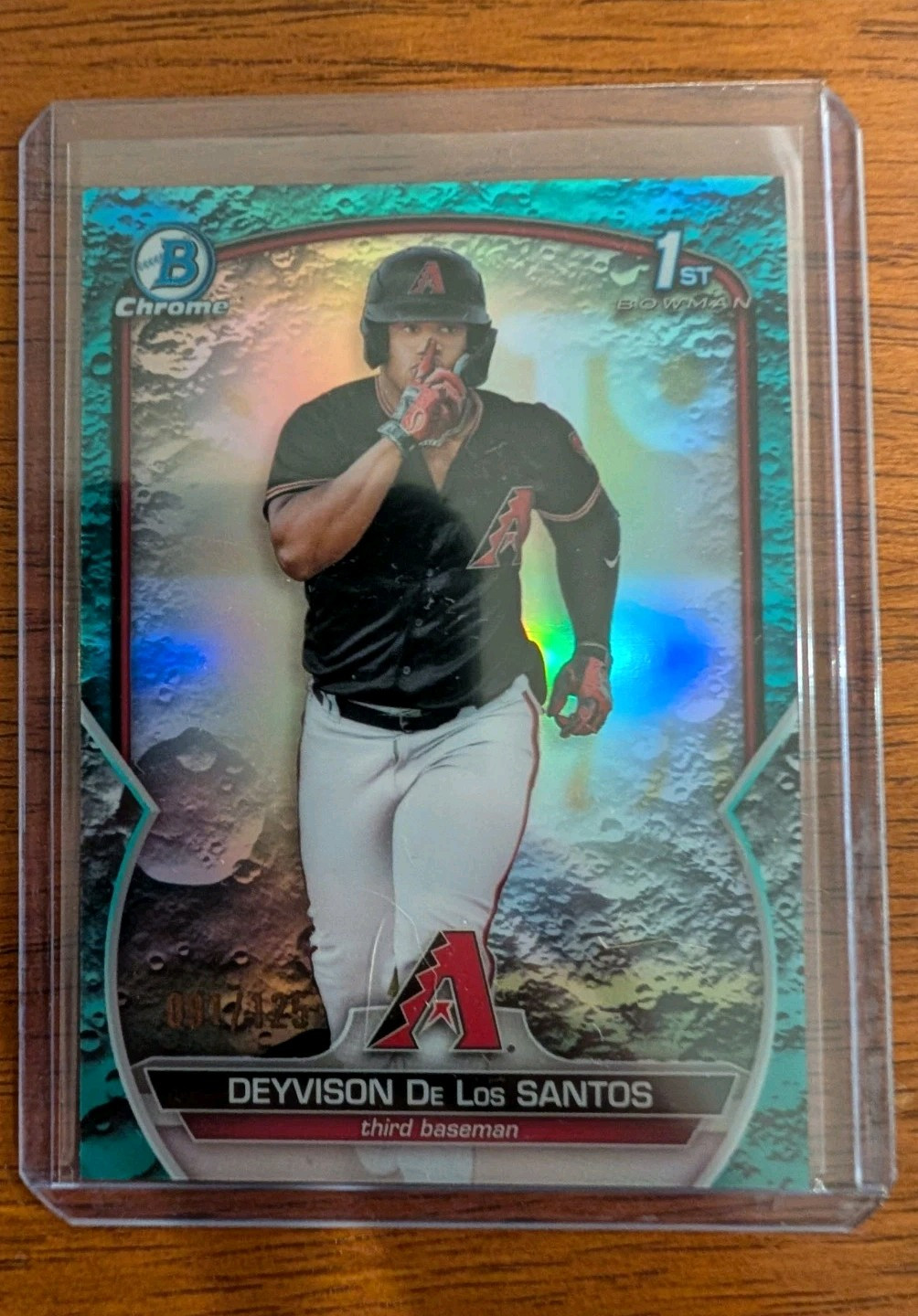 2023 Bowman Chrome Deyvison De Los Santos /125 1st RC Aqua Lunar #BCP-116