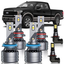 Huokeds For Ford F150 2015-2023 Fog Lights Bulbs Combo 6Pcs Super Bright White