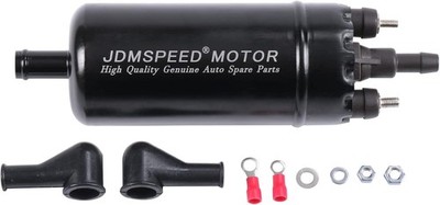 JDMSPEED New Universal Inline High Pressure Fuel Pump 12V Pump, Black 
