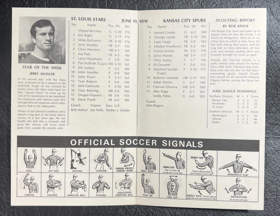 St. Louis Stars Soccer Club vs Kansas City Spurs Program June 19, 1970 NASL - Image 3 of 4