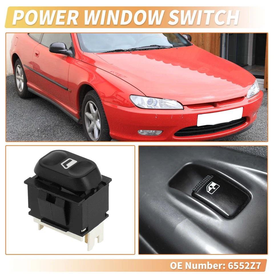 Interruptor ventana eléctrica lado pasajero delantero derecho peugeot 406 partner nº6552z7 Foto 2 de 4
