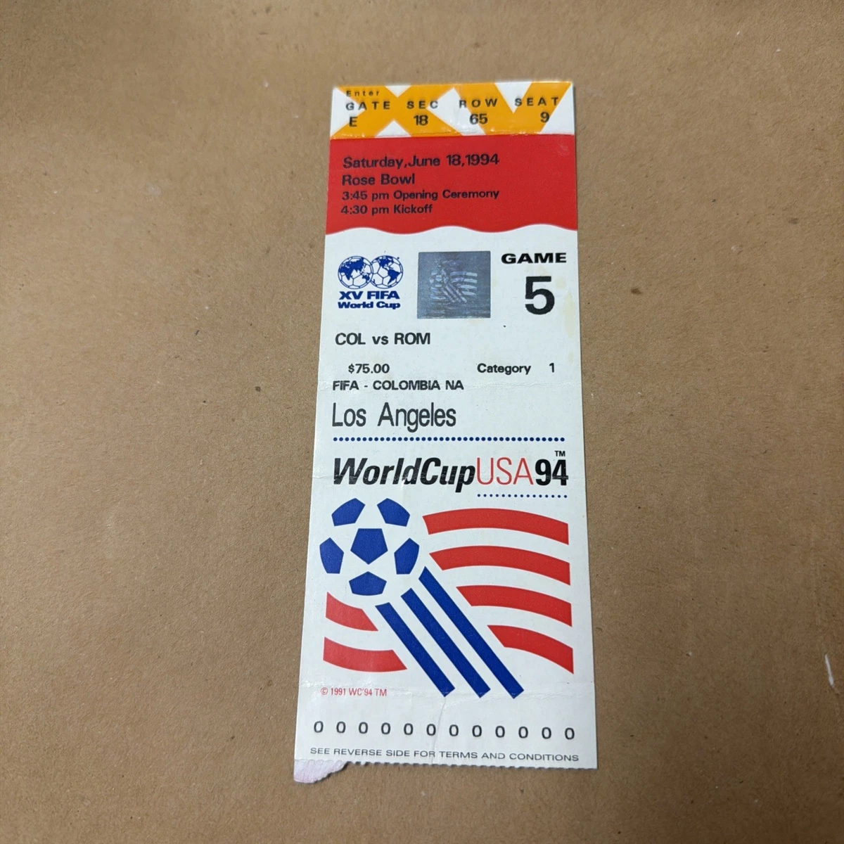 Collection Complète De Billets Coupe Du Monde USA 94 - Nazionale Italiana - Rare