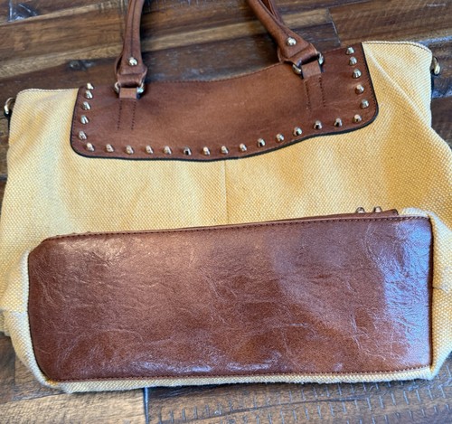 David Jones Schultertasche gelb Baumwolle und Kunstleder - Bild 6 von 22
