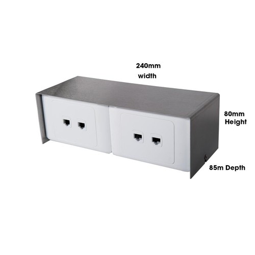 Stainless Steel surface mounted power point Single/ Double Quad service outlet - Picture 4 of 22