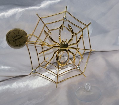 Schmuck Spinne mit Leinwand CRYSTAL TEMPTATIONS Swarovski Gold zum An- und Abnehmen