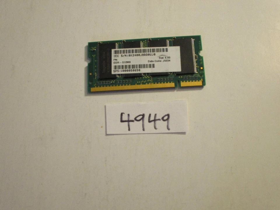 Hynix 512Mb 333Mhz PC2700 200pin DDR1 SODIMM laptop memory RAM (4949) - Image 2 of 2